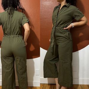 everyday casual green capri pants romper all in onepiece jumpsuit boiler suit XS